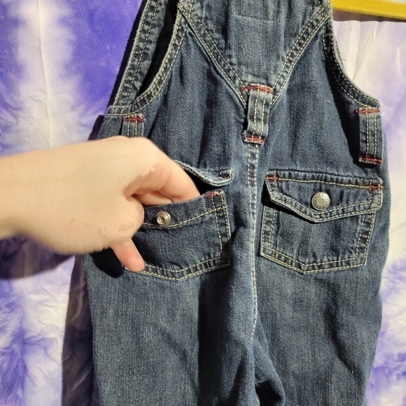 Old Navy Babys Unisex Blue Denim Overalls Size 3-6 Months - Picture 10 of 14